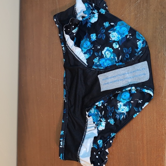 Chaps Blue Ruffle Halter Bikini Top & Bottom SZ 6 - Picture 14 of 16